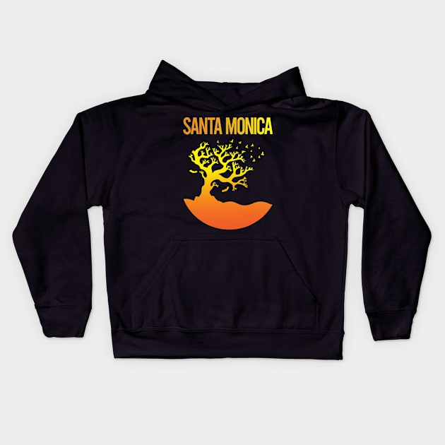 Neon Tree Art Santa Monica Kids Hoodie by rosenbaumquinton52